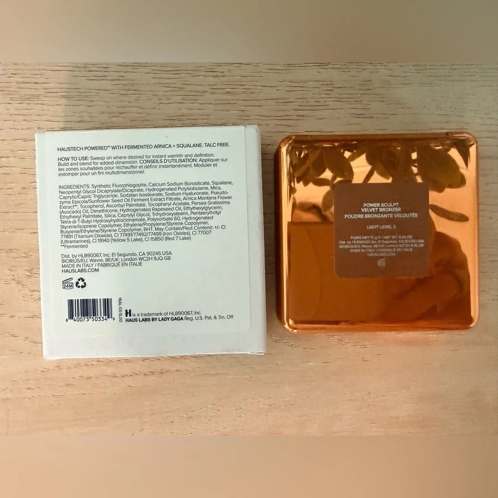 Haus Labs Power Sculpt Velvet Bronzer Light Level 3 Matte Compact Full Size NWT